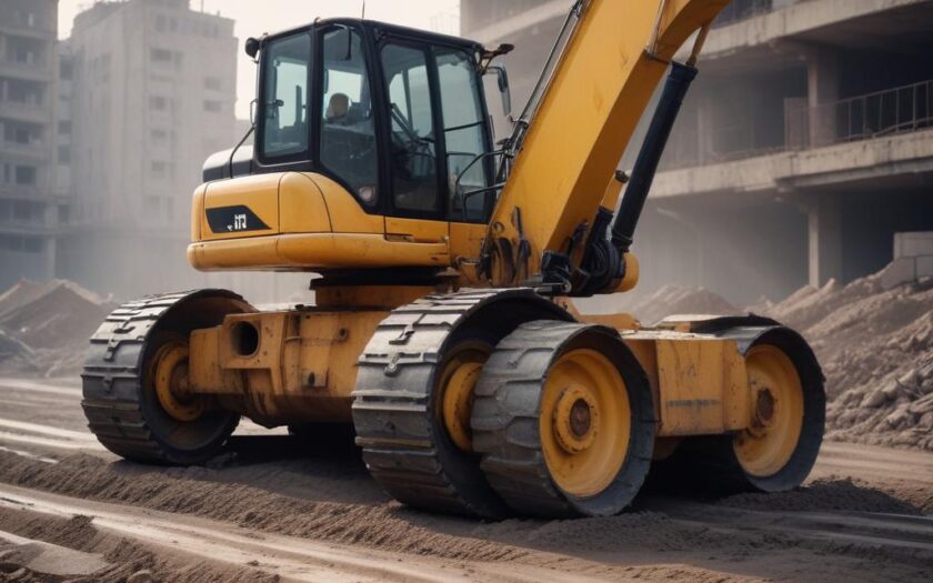 Ходовая часть экскаватора: гусеницы, направляющие колеса и опорные катки